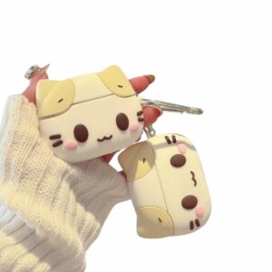 Cute Marshmallow Cat Silicone Case for Apple AirPods