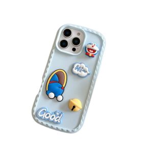 New 3D Anywhere Door Doraemon iPhone Case with Dustproof Charging Port