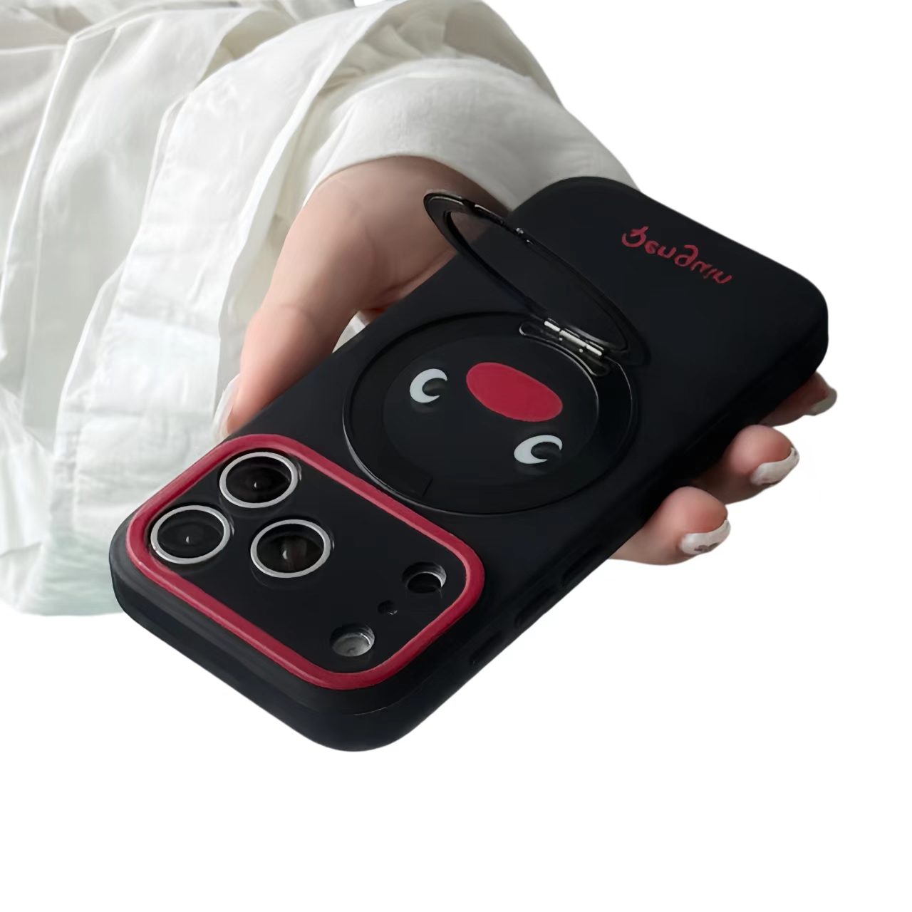 Original Black Penguin Magnetic Bracket Phone Case, Compatible with iPhone 15/16/17 - Image 3