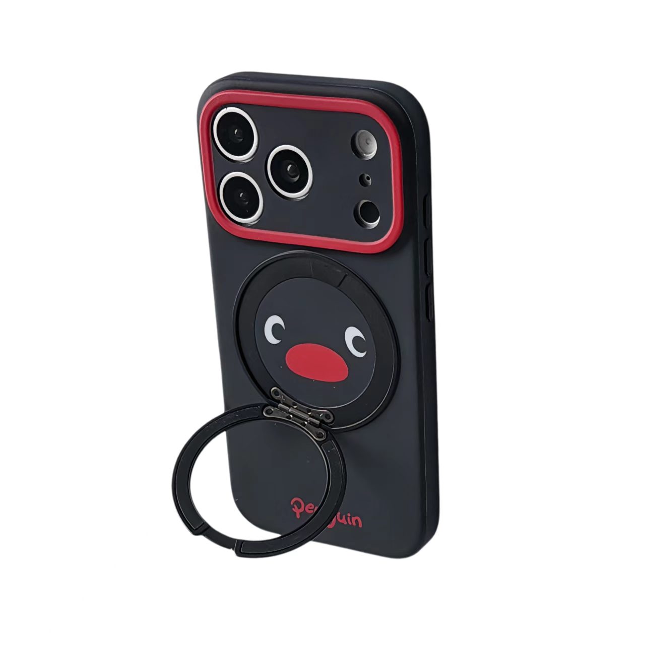 Original Black Penguin Magnetic Bracket Phone Case, Compatible with iPhone 15/16/17 - Image 4