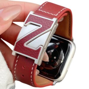 New Fashion Hot Selling Z‑Shape Magnetic Buckle Leather Watch Band