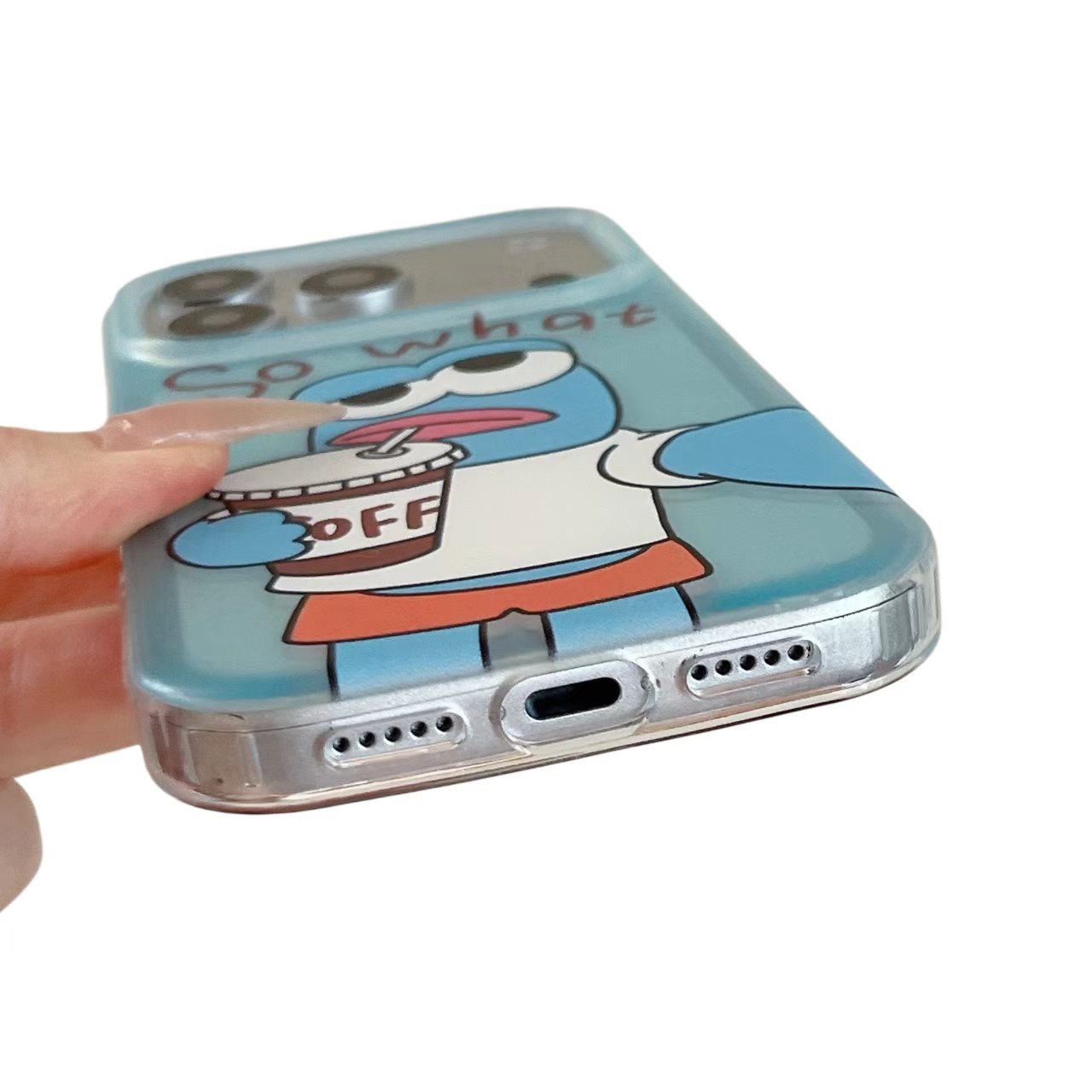 Matte iPhone Case, Cute Clownfish Cartoon Coffee Lover Aesthetic Unique Fun Cover - Image 4