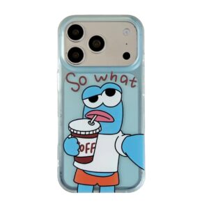 Matte iPhone Case, Cute Clownfish Cartoon Coffee Lover Aesthetic Unique Fun Cover
