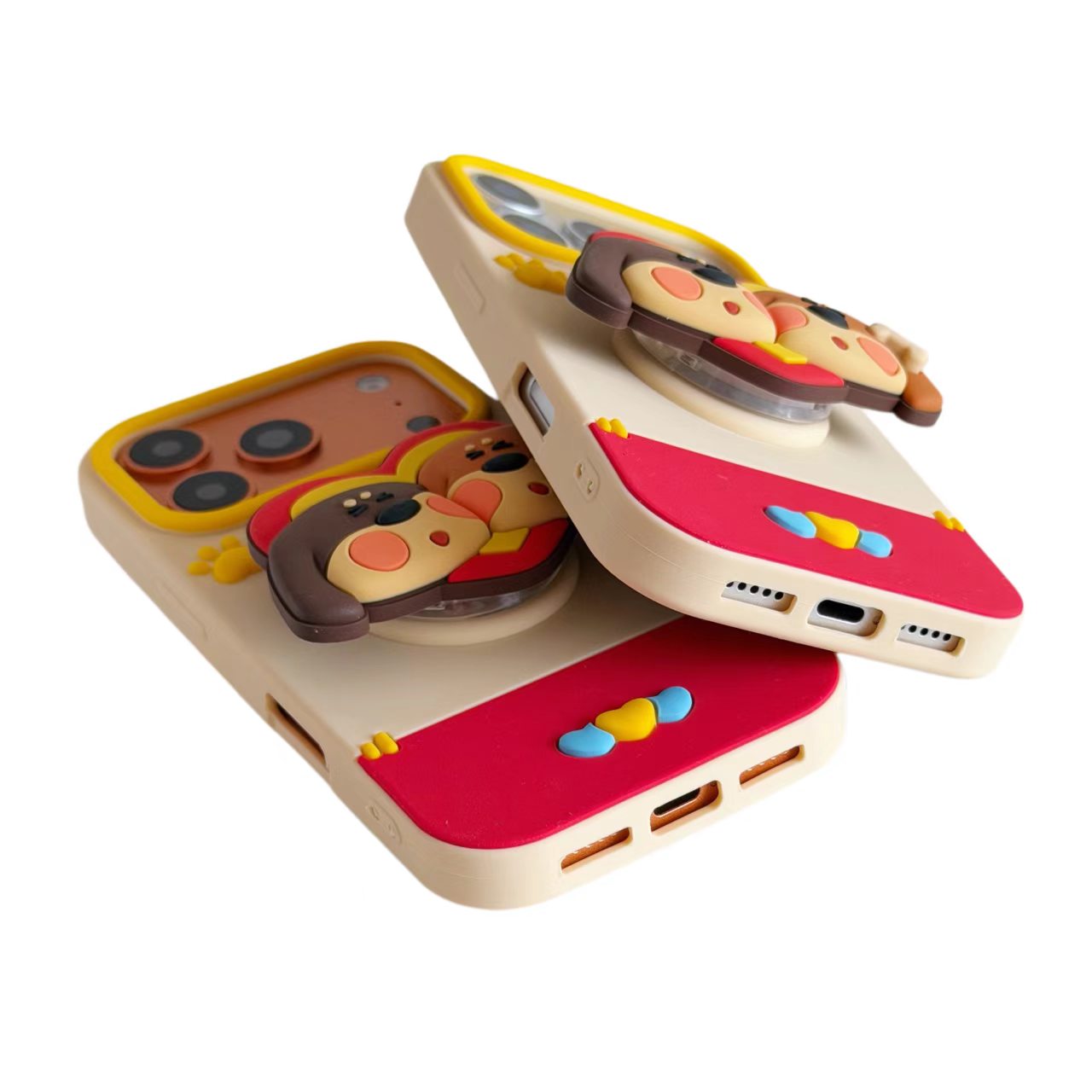 Creative Stereo Heart Dachshund Anti-Shock Silicone Phone Case Fashion Lovely Protective Cover for Apple iPhone - Image 3