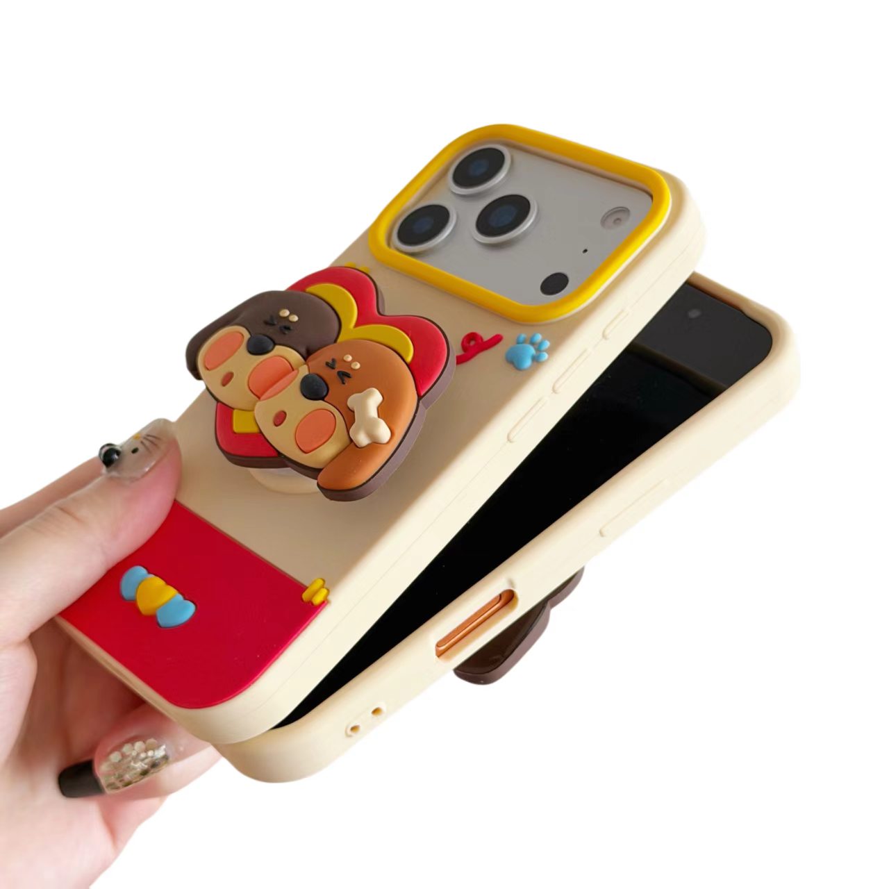 Creative Stereo Heart Dachshund Anti-Shock Silicone Phone Case Fashion Lovely Protective Cover for Apple iPhone - Image 4