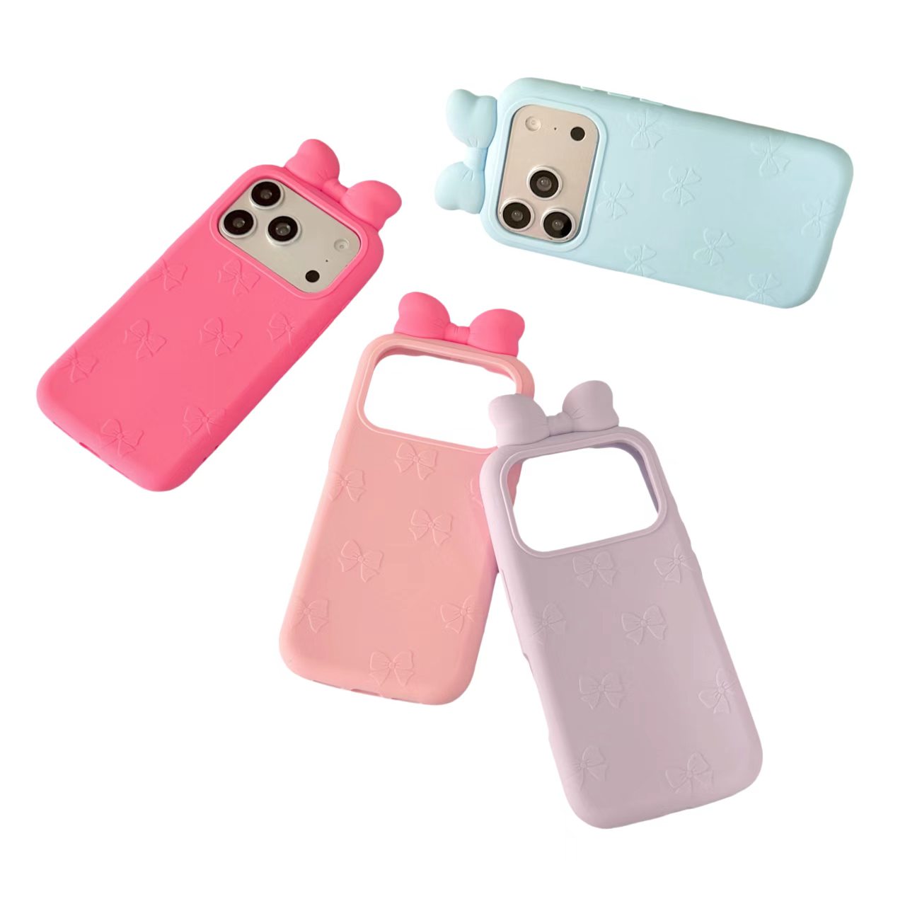 New Creative 3D Bowknot Cute Couple Shockproof Phone Case for iPhone - Image 5