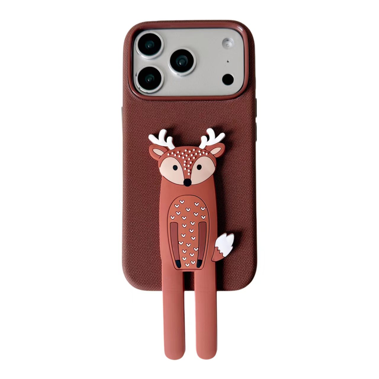 Cute Creative Cartoon Animal Tech‑Fabric Stand Phone Case for iPhone - Image 5