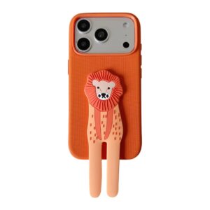 Cute Creative Cartoon Animal Tech‑Fabric Stand Phone Case for iPhone