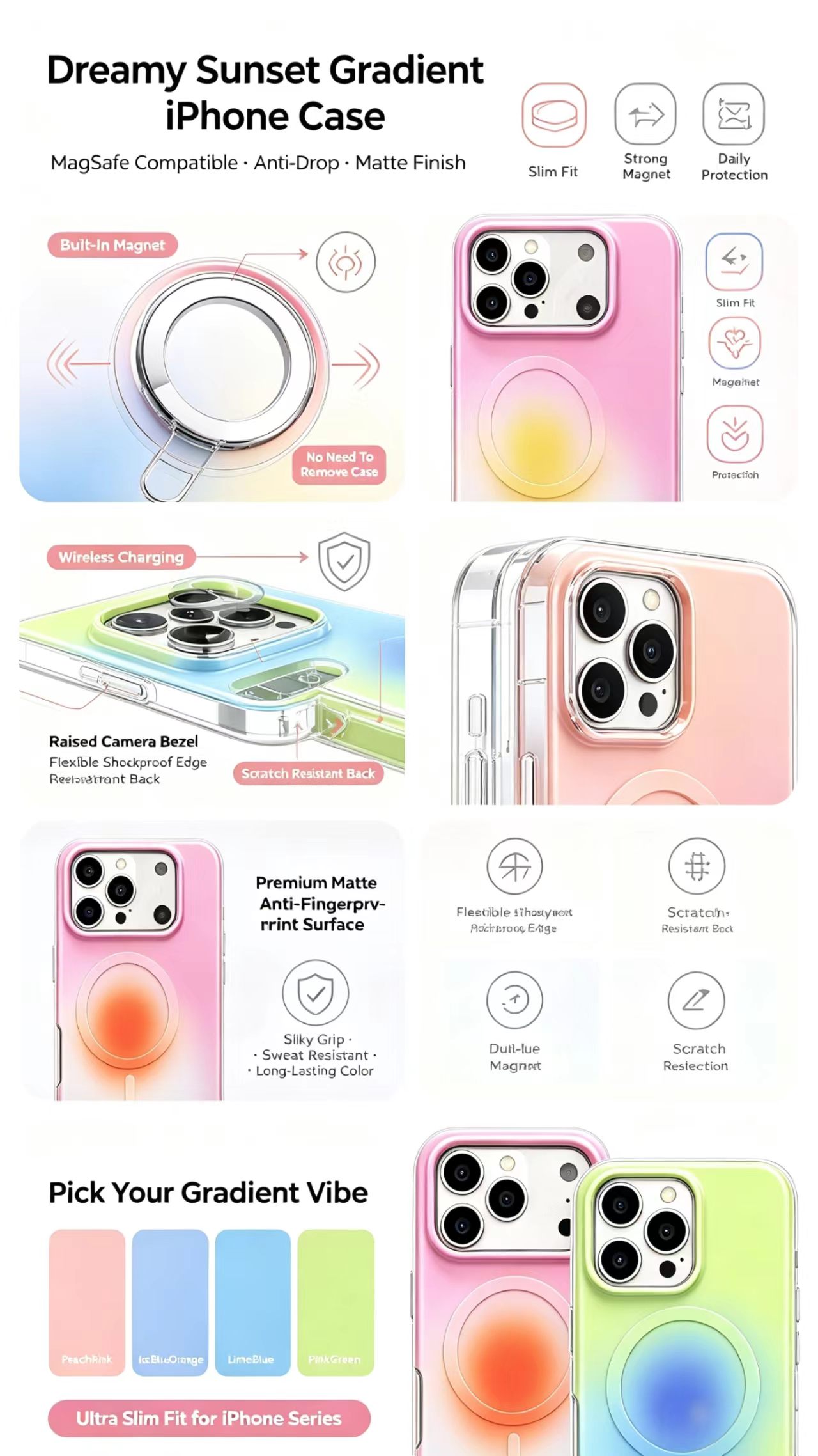 Premium Minimalist Macaron Matte Magnetic Phone Case for iPhone - Image 9