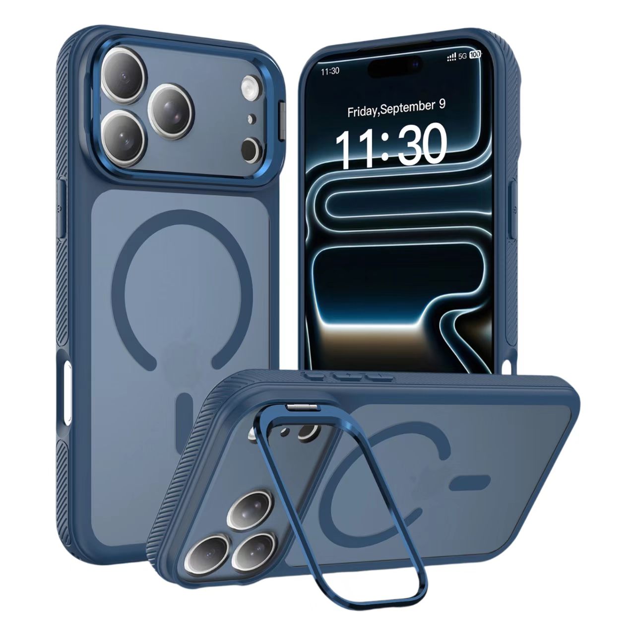 Skin‑Friendly Magnetic Lens Stand Anti‑Drop Phone Case for iPhone - Image 2