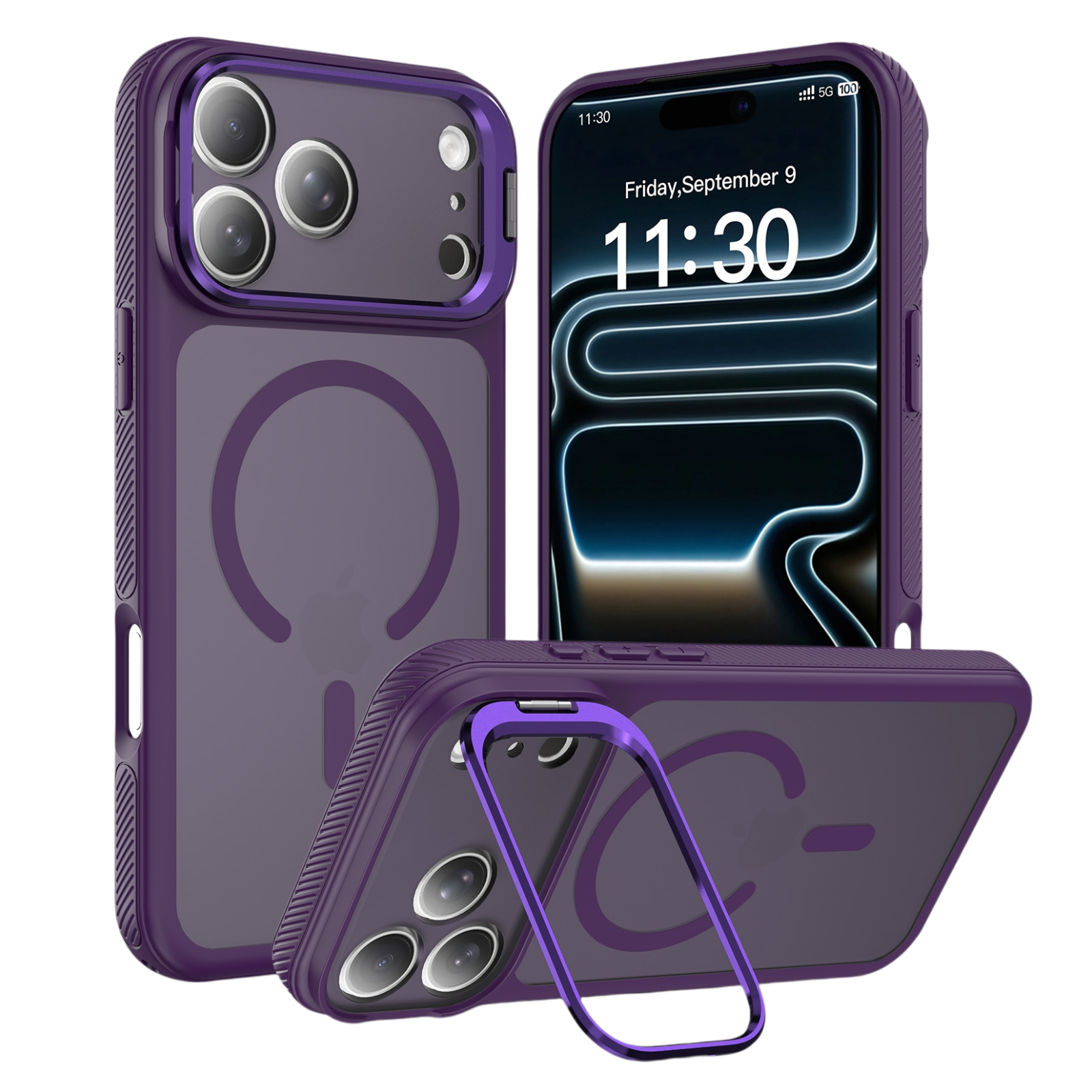 Skin‑Friendly Magnetic Lens Stand Anti‑Drop Phone Case for iPhone - Image 4