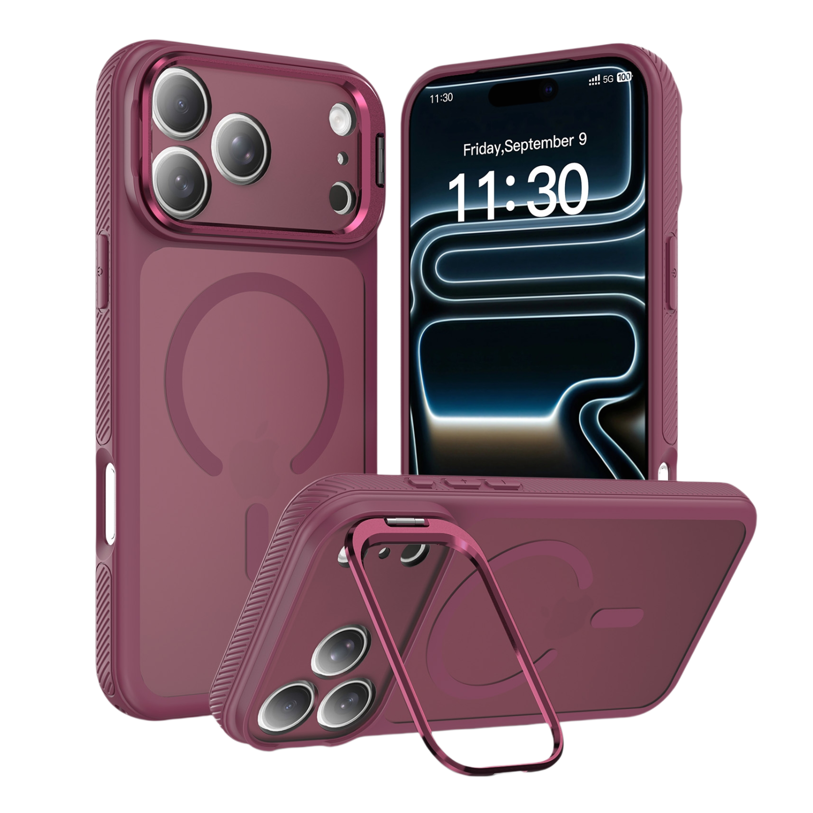 Skin‑Friendly Magnetic Lens Stand Anti‑Drop Phone Case for iPhone - Image 5