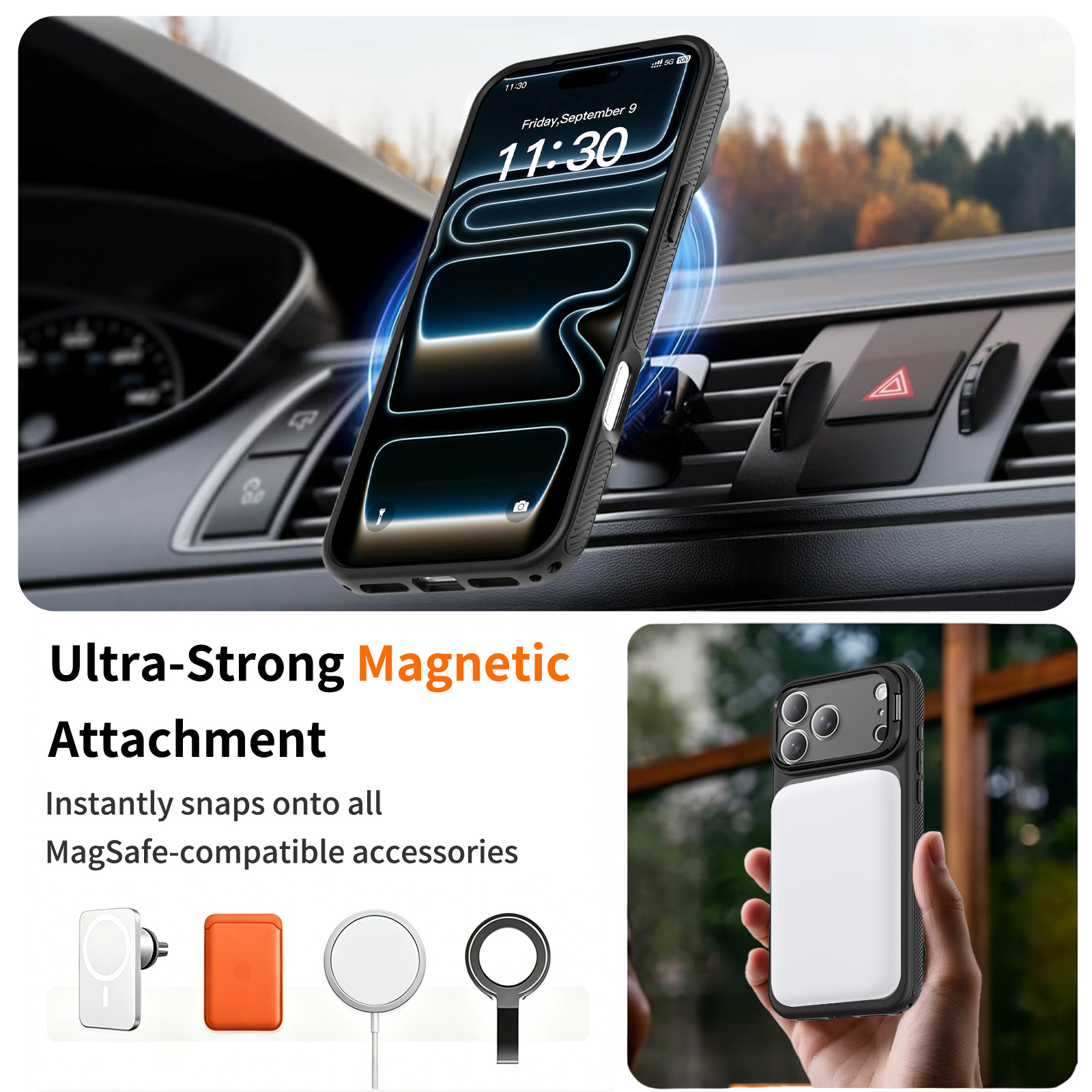 Skin‑Friendly Magnetic Lens Stand Anti‑Drop Phone Case for iPhone - Image 10