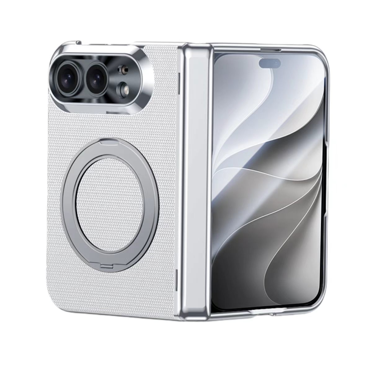 New Luxury Leather 360° Rotating Magnetic Kickstand Shockproof Phone Case for iPhone Duo - Image 2