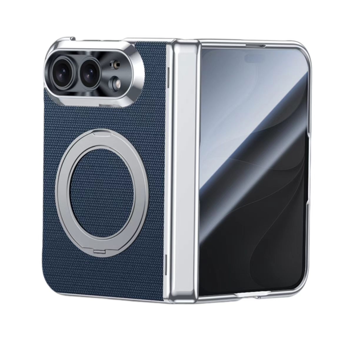 New Luxury Leather 360° Rotating Magnetic Kickstand Shockproof Phone Case for iPhone Duo - Image 4