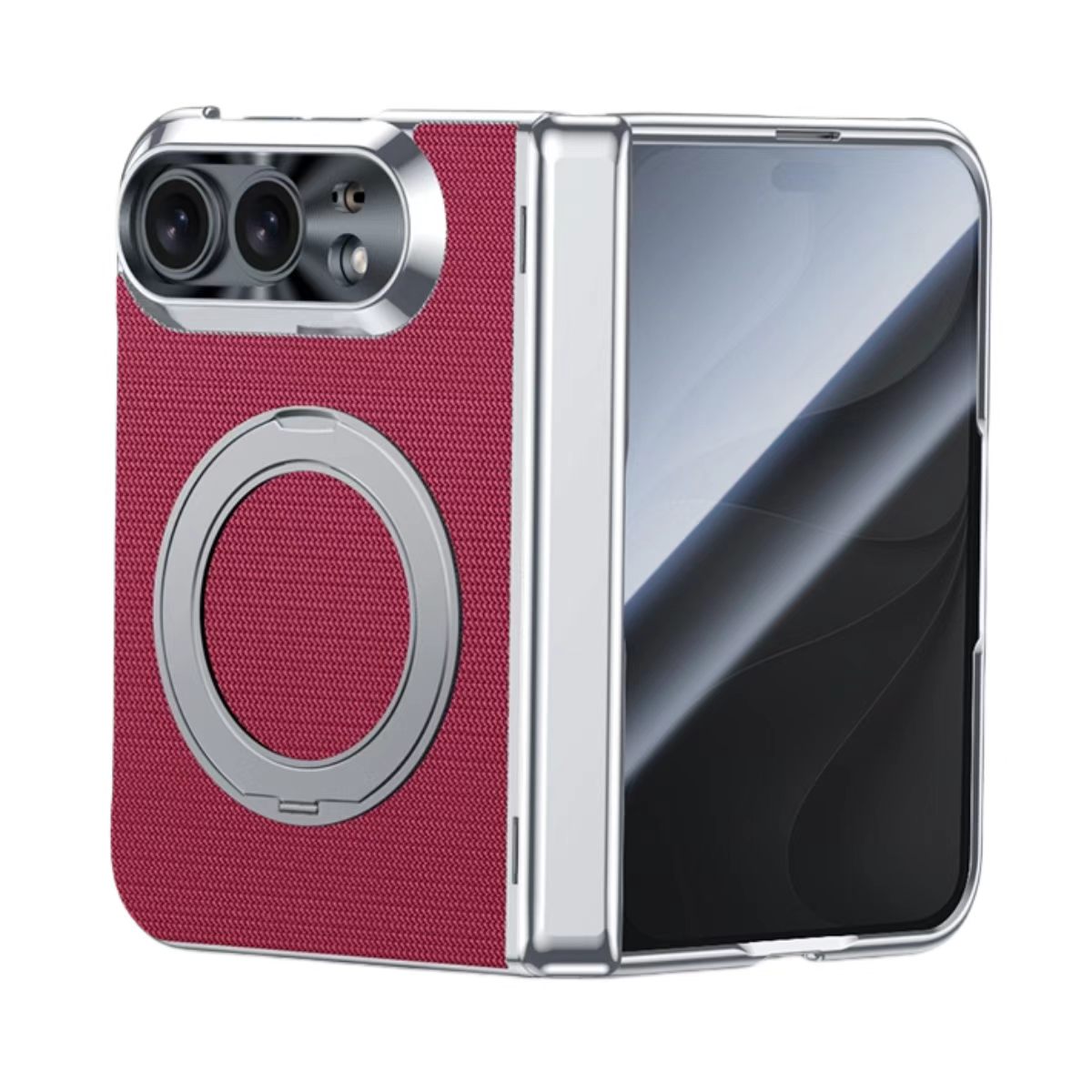New Luxury Leather 360° Rotating Magnetic Kickstand Shockproof Phone Case for iPhone Duo - Image 5