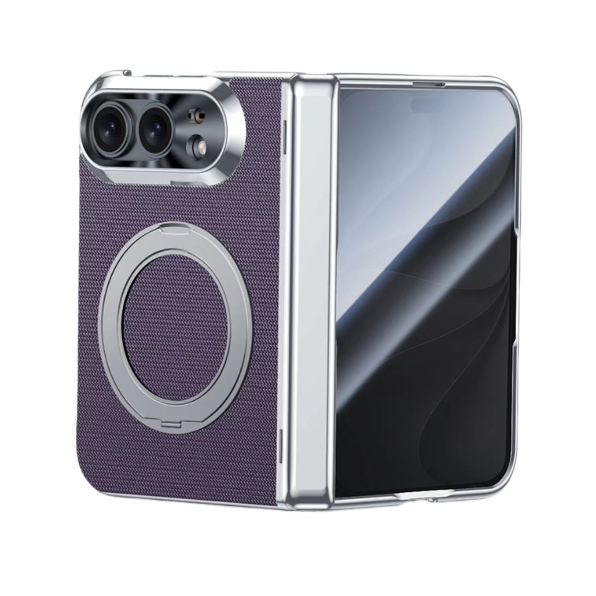 New Luxury Leather 360° Rotating Magnetic Kickstand Shockproof Phone Case for iPhone Duo - Image 6