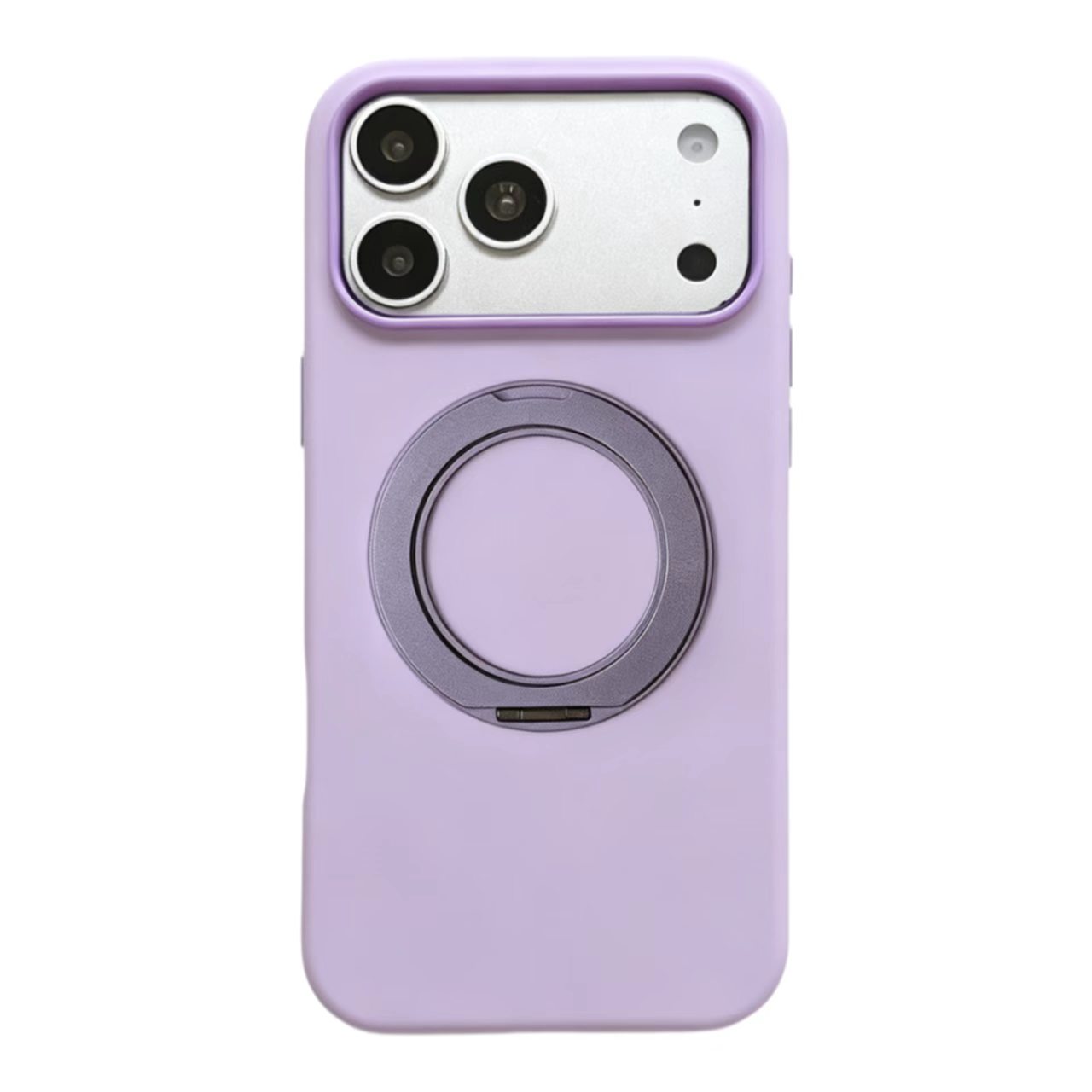 New 360° Rotatable Stand Liquid Silicone Phone Case, Minimalist Premium Dopamine Solid Color Magsafe Case for iPhone 18 - Image 5