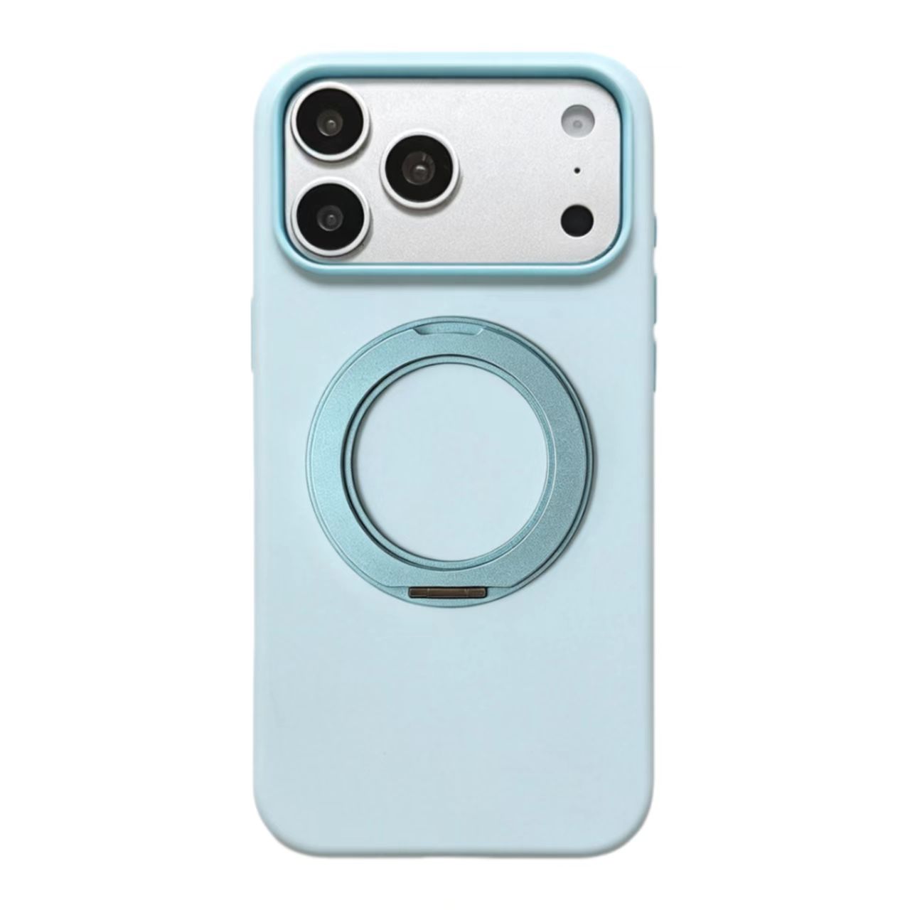 New 360° Rotatable Stand Liquid Silicone Phone Case, Minimalist Premium Dopamine Solid Color Magsafe Case for iPhone 18 - Image 8