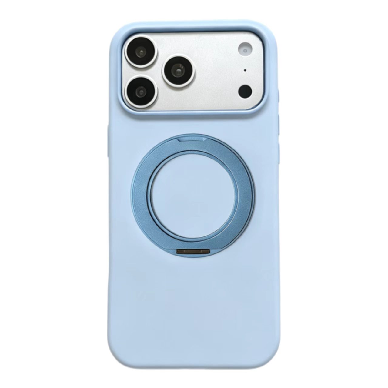 New 360° Rotatable Stand Liquid Silicone Phone Case, Minimalist Premium Dopamine Solid Color Magsafe Case for iPhone 18 - Image 9
