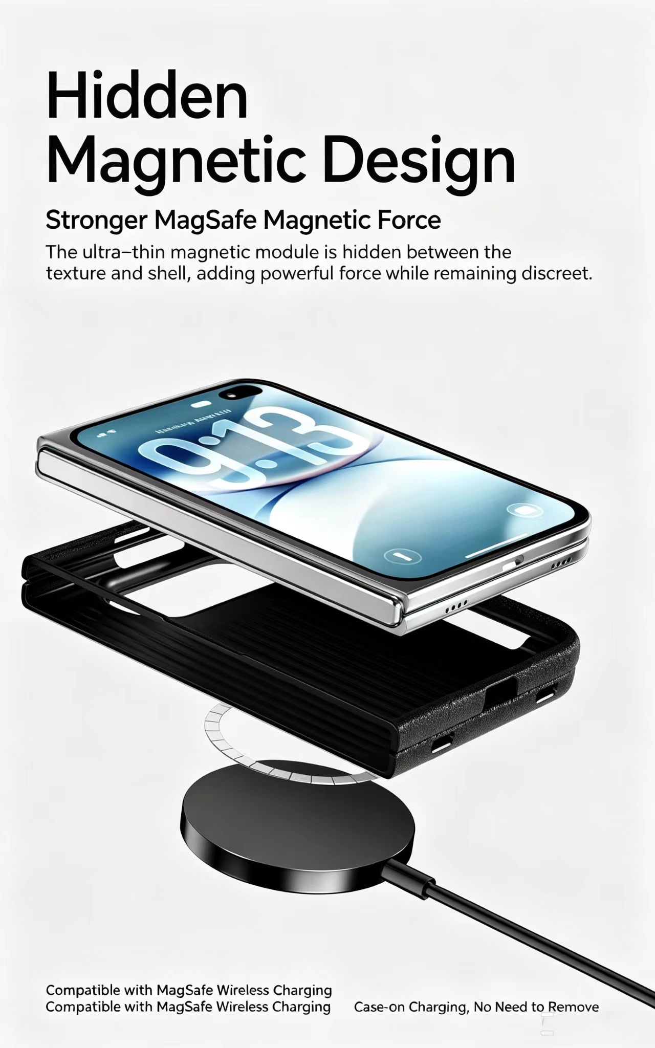 Case for iPhone Ultra 6D Embossed Magsafe Magnetic Case with Hidden Foldable Kickstand - Image 10